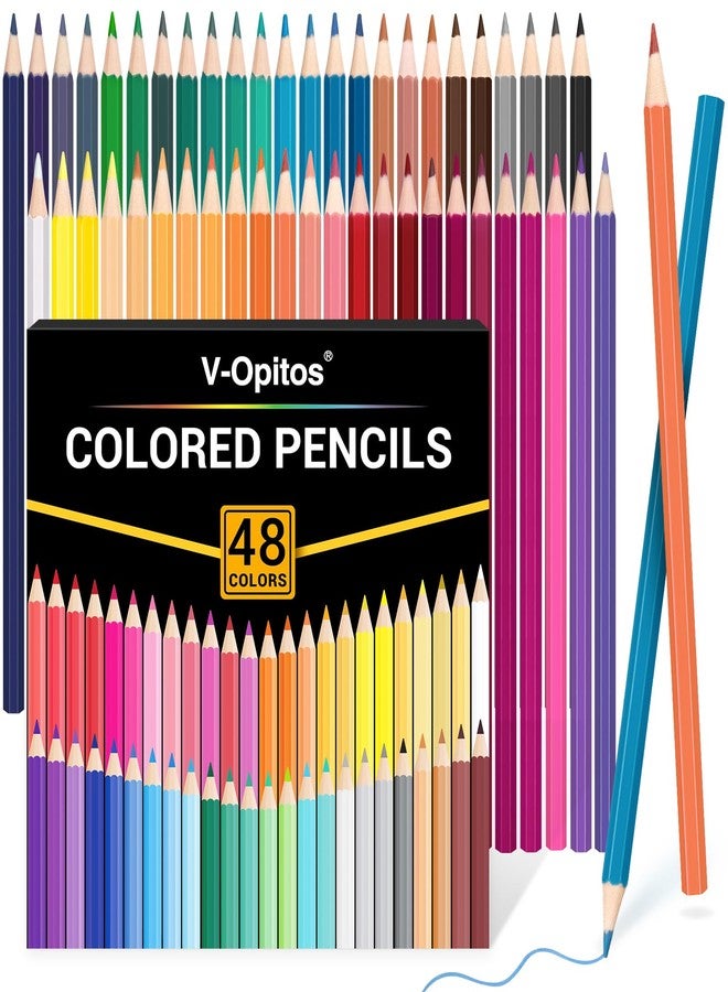 V-Opitos 48 Pack Colored Pencils Set, Pre-sharpened Coloring Pencils for Kids Beginners, Colored Pencils for Adult Coloring Books, Ideal Art Supplies for Sketching, Coloring & Painting - Image 1